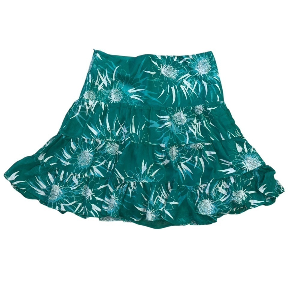 Marciano Silk  Y2K Teared Flowy Fairy Floral Skirt Womens M Fairycore Whimsical